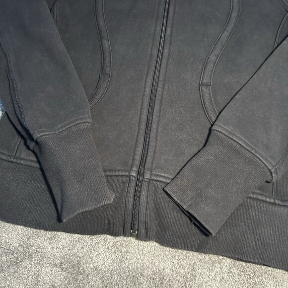Lululemon Scuba Hoodie Womens Size 8 Black Full Zip Pockets Heavyweight W4755S - Picture 4 of 13